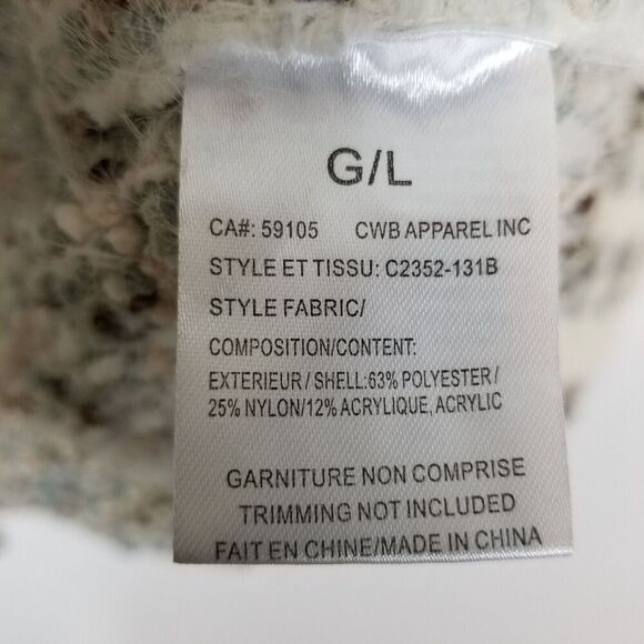 Charlie B Women Textured Fizzy Cardigan Sweater Sz L Beige Long Open Front Cozy - Picture 6 of 7